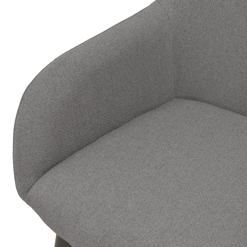 Fotel Telia pakoworld pëlhurë antracit-metal i zi 60x54x85cm