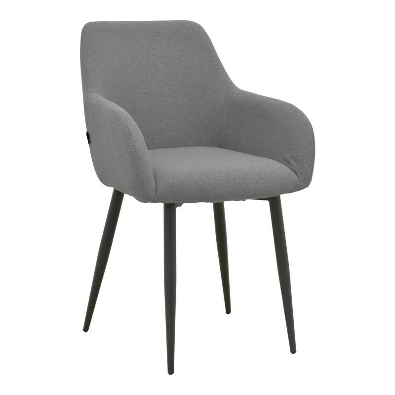 Fotel Telia pakoworld pëlhurë antracit-metal i zi 60x54x85cm
