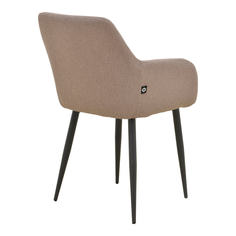 Fotel Telia pakoworld pëlhurë beige-metal i zi 60x54x85cm