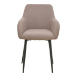 Fotel Telia pakoworld pëlhurë beige-metal i zi 60x54x85cm