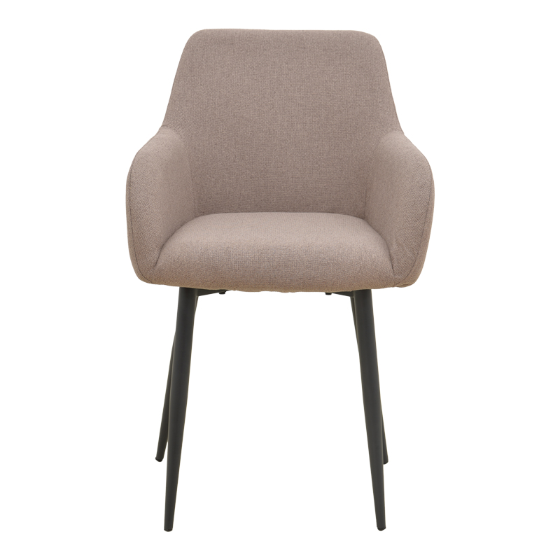 Fotel Telia pakoworld pëlhurë beige-metal i zi 60x54x85cm