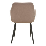 Fotel Telia pakoworld pëlhurë beige-metal i zi 60x54x85cm