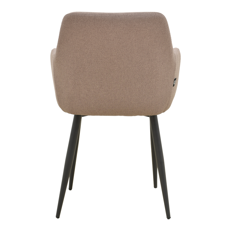 Fotel Telia pakoworld pëlhurë beige-metal i zi 60x54x85cm