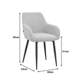 Fotel Telia pakoworld pëlhurë beige-metal i zi 60x54x85cm