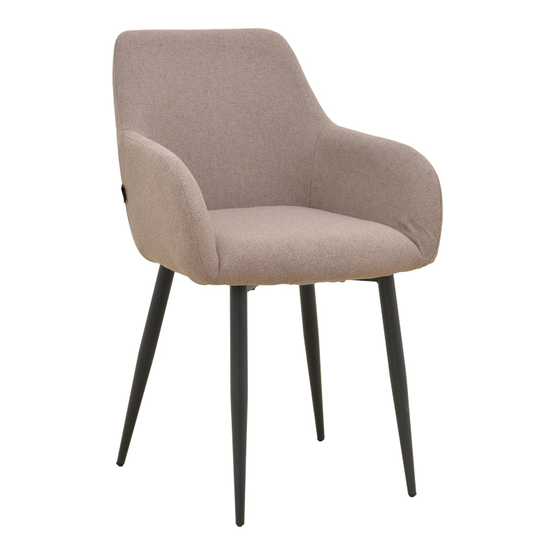 Fotel Telia pakoworld pëlhurë beige-metal i zi 60x54x85cm