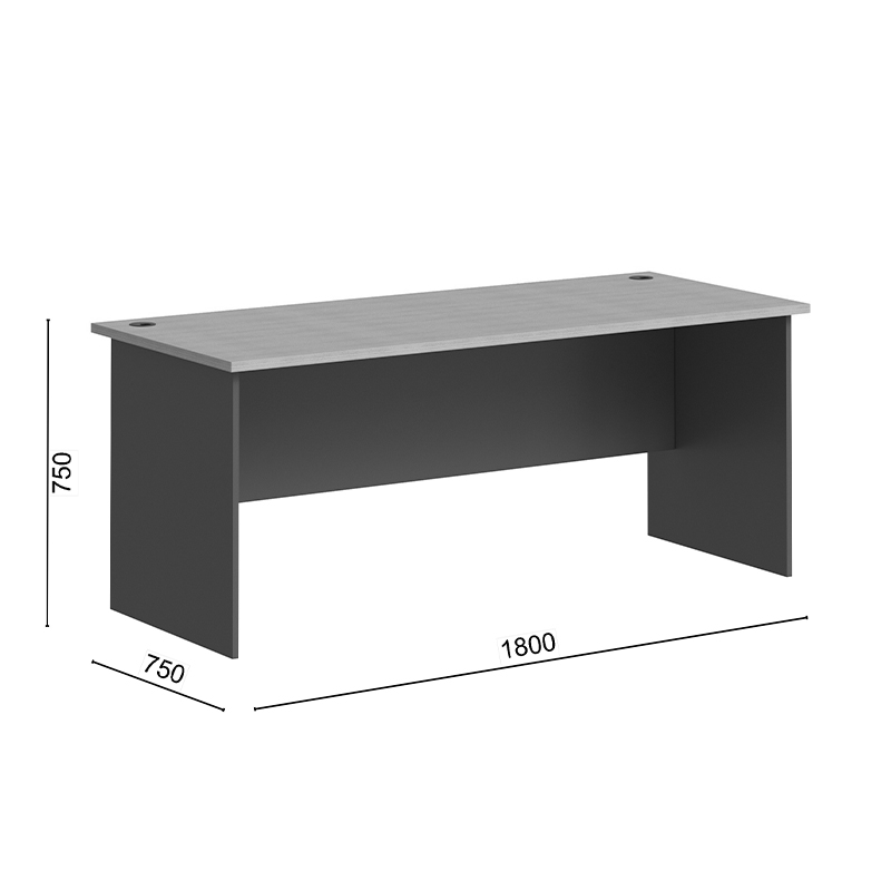 Tavolinë zyre profesionale Fesialo pakoworld natyrale-antracit 180x75x75cm