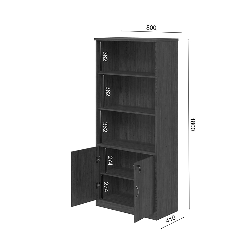 Bibliotekë profesionale Fesialo pakoworld arrë 80x40x180cm