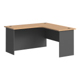 Tavolinë zyre profesionale këndore majtas Fesialo pakoworld natyrale-antracit 150x150x75cm