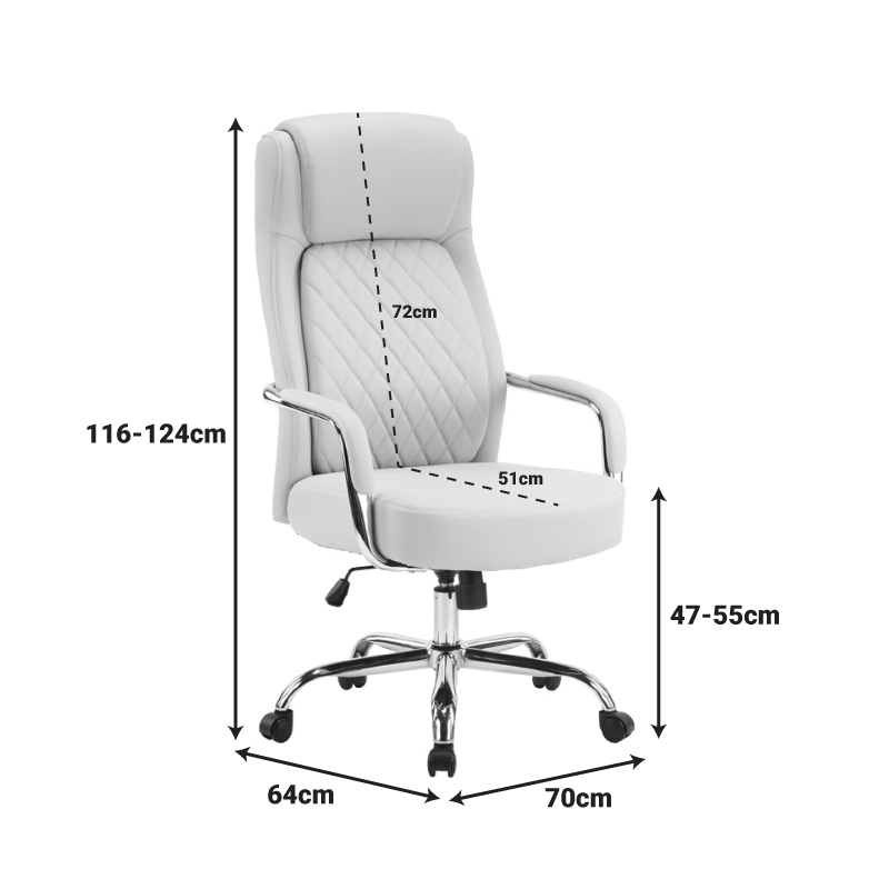 Karrige zyre menaxheri Rianda pakoworld pu bezhë 70x6x116-124cm