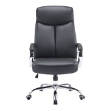 Karrige zyre menaxheri Venza pakoworld pu e zezë 70x65x117-124cm