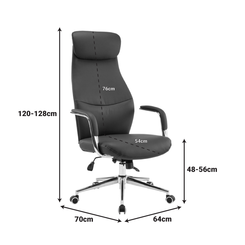 Karrige zyre menaxheri Ferka pakoworld pu e zezë 64x71x120-128cm