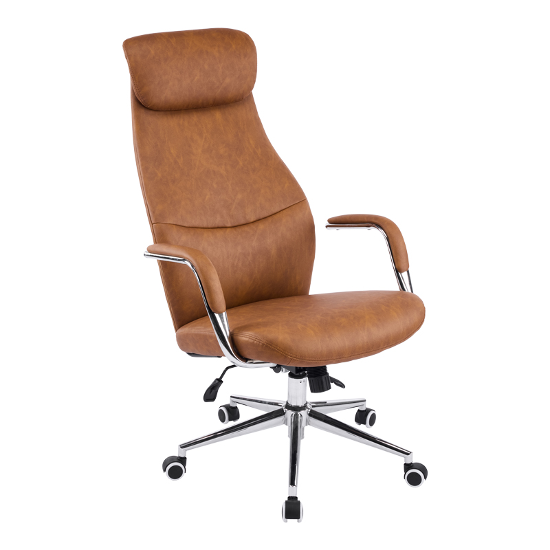 Karrige zyre menaxheri Ferka pakoworld pu kafe 64x71x120-128cm