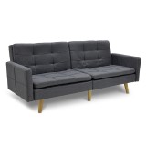 Divan-shtrat 3 vendesh Flexible pakoworld pëlhurë gri e errët 198x87x76