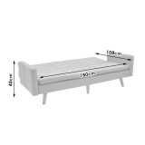 Divan-shtrat 3 vendesh Flexible pakoworld pëlhurë gri e errët 198x87x76