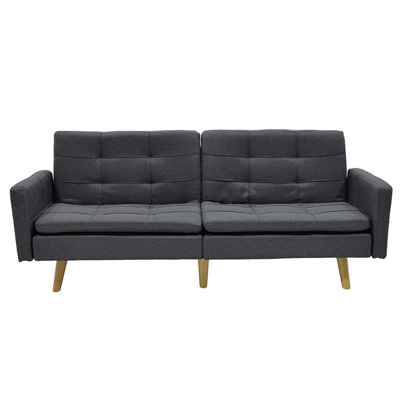 Divan-shtrat 3 vendesh Flexible pakoworld pëlhurë gri e errët 198x87x76