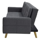 Divan-shtrat 3 vendesh Flexible pakoworld pëlhurë gri e errët 198x87x76