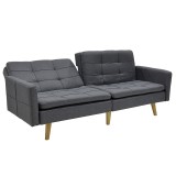 Divan-shtrat 3 vendesh Flexible pakoworld pëlhurë gri e errët 198x87x76