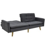 Divan-shtrat 3 vendesh Flexible pakoworld pëlhurë gri e errët 198x87x76