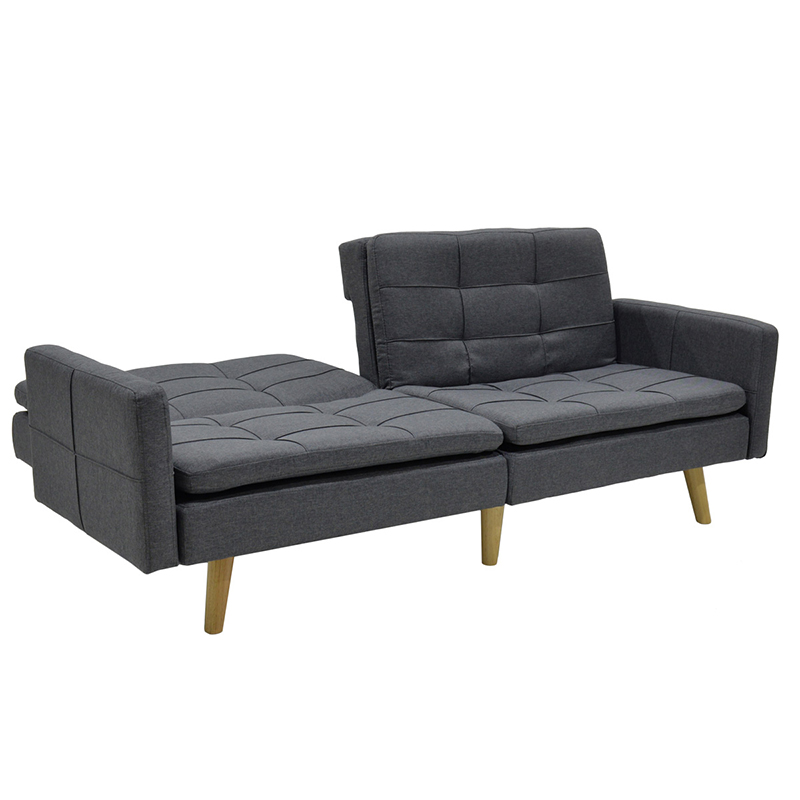 Divan-shtrat 3 vendesh Flexible pakoworld pëlhurë gri e errët 198x87x76