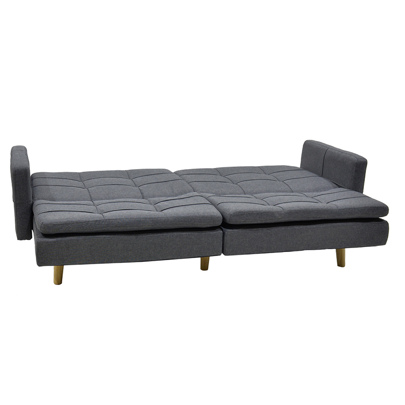 Divan-shtrat 3 vendesh Flexible pakoworld pëlhurë gri e errët 198x87x76