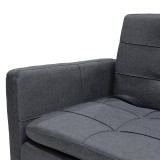 Divan-shtrat 3 vendesh Flexible pakoworld pëlhurë gri e errët 198x87x76