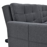 Divan-shtrat 3 vendesh Flexible pakoworld pëlhurë gri e errët 198x87x76