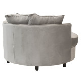 Fotel-divan pakoworld divan i rrumbullakët në kadife gri 123x120x85cm