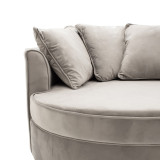 Fotel-divan pakoworld divan i rrumbullakët në kadife gri 123x120x85cm