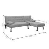 Divan këndi i kthyeshëm Brisk pakoworld tapiceri gri 200x146x75cm