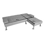 Divan këndi i kthyeshëm Brisk pakoworld tapiceri gri 200x146x75cm