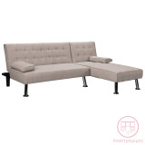 Divan-shtrat këndi i kthyeshëm Brisk pakoworld pëlhurë kafe-gri 200x146x75cm