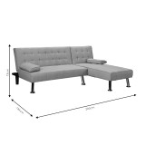 Divan-shtrat këndi i kthyeshëm Brisk pakoworld pëlhurë kafe-gri 200x146x75cm