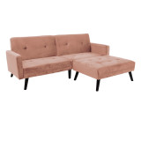 Divan - shtrat Dream pakoworld me mbështetëse këmbësh kadife në ngjyrë molle të kalbur 209x157x80m