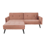 Divan - shtrat Dream pakoworld me mbështetëse këmbësh kadife në ngjyrë molle të kalbur 209x157x80m