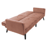 Divan - shtrat Dream pakoworld me mbështetëse këmbësh kadife në ngjyrë molle të kalbur 209x157x80m