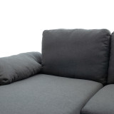Divan këndi Cohen pakoworld me kënd të djathtë pëlhurë gri e errët-këmbë metalike të zeza 240x159x83cm