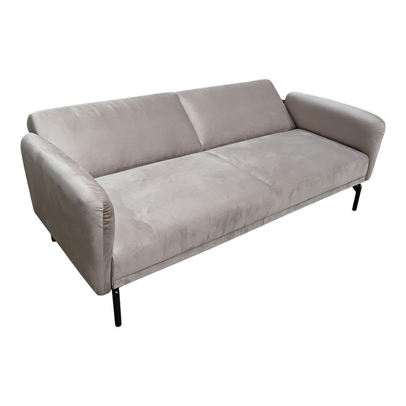 Divan shtrati Veluto pakoworld 3-vendësh kadife gri bezhë 197x85x83cm