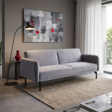 Divan shtrati Veluto pakoworld 3-vendësh kadife antracit 197x85x83cm