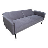 Divan shtrati Veluto pakoworld 3-vendësh kadife antracit 197x85x83cm
