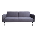 Divan shtrati Veluto pakoworld 3-vendësh kadife antracit 197x85x83cm