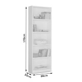 Librari Max pakoworld e bardhë 58x23x170 cm