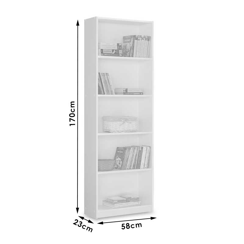 Librari Max pakoworld e bardhë 58x23x170 cm