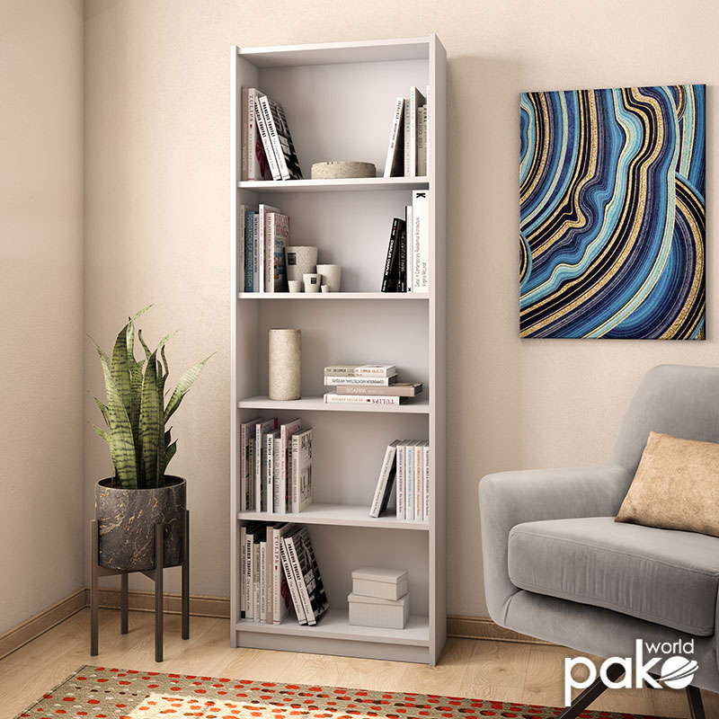 Librari Max pakoworld e bardhë 58x23x170 cm