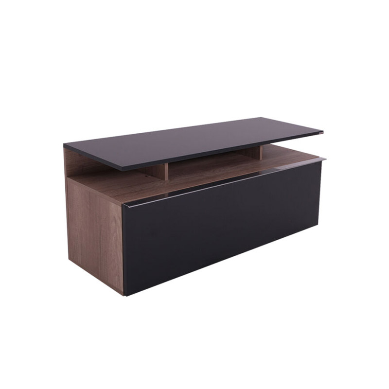 Kabinet TV Temano pakoworld në nuancë të zezë me shkëlqim-arrë 117x40x48cm