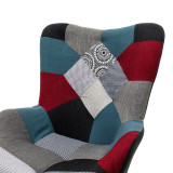 Fotel Kido pakoworld me dizajn retro patchwork shumëngjyrësh