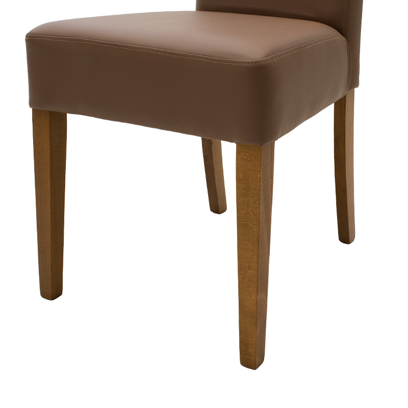Karrige Ditta pakoworld me PU kafe të çelur - këmbë druri arrë