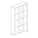 Bibliotekë FIRENZE pakoworld në ngjyrë sonoma 107x28,6x178cm