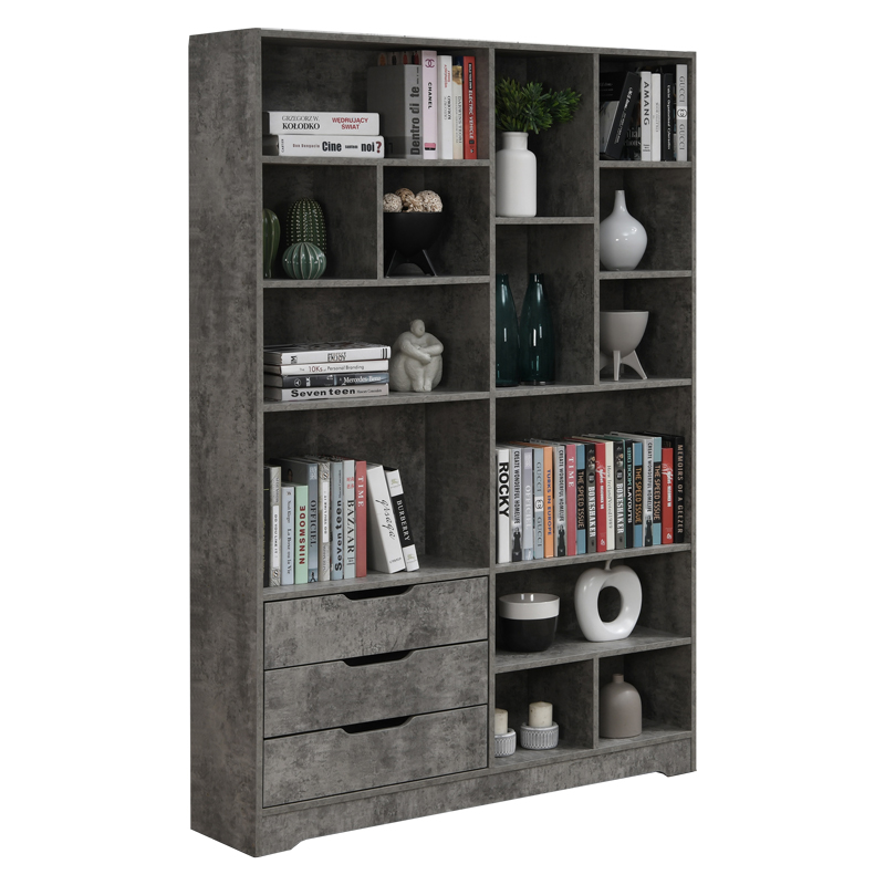 Raft librash Lucinda pakoworld lis gri 120x29.8x180.5cm