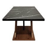 Tavolinë kafeje Solange pakoworld në SONOMA me pamje mermeri të zi 110x55x47.5cm