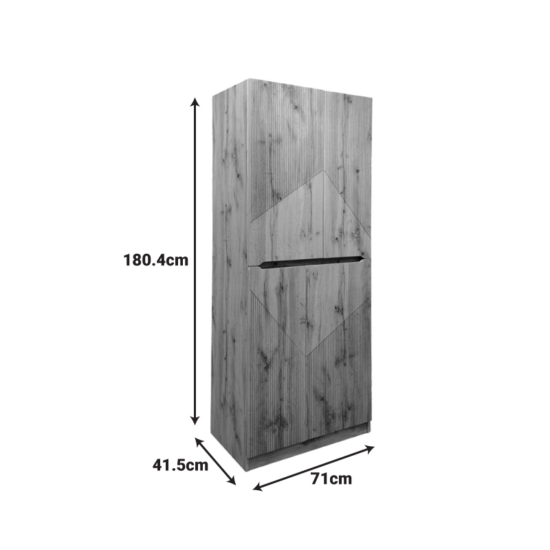 Raft këpucësh-kabinet Kebell pakoworld në nuancë lisi 71x41.5x180.4cm